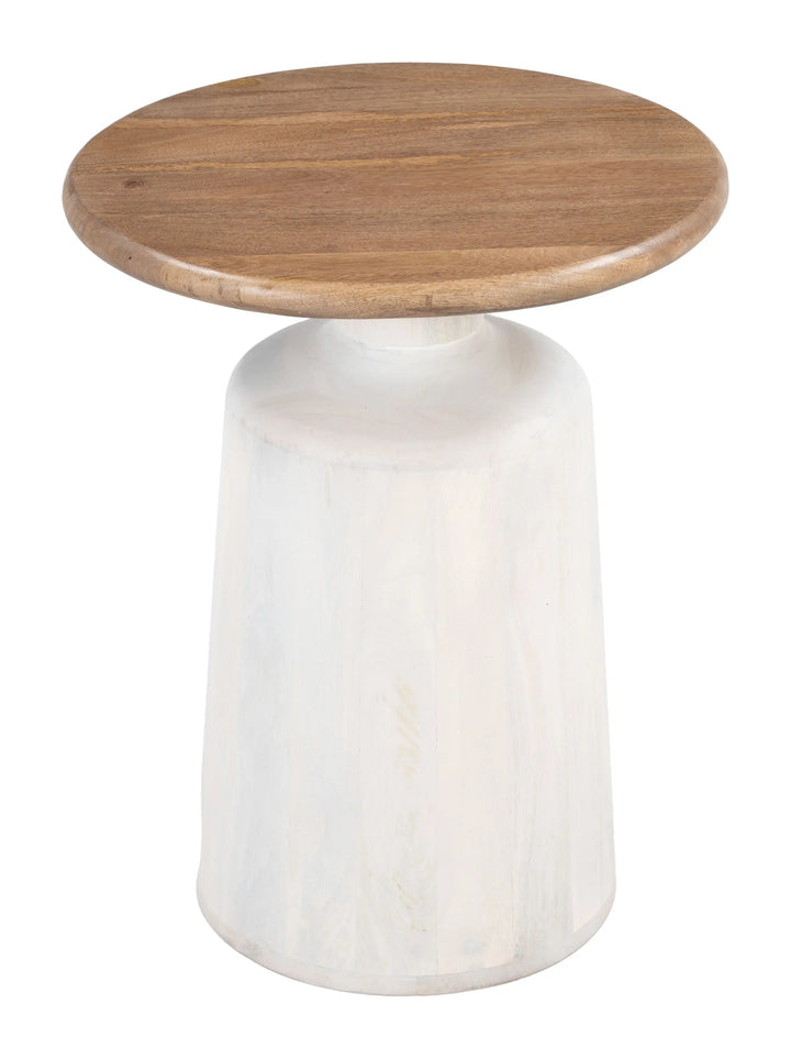 SwayLiving Goblet Side Table Brown & White ACCENT TABLES