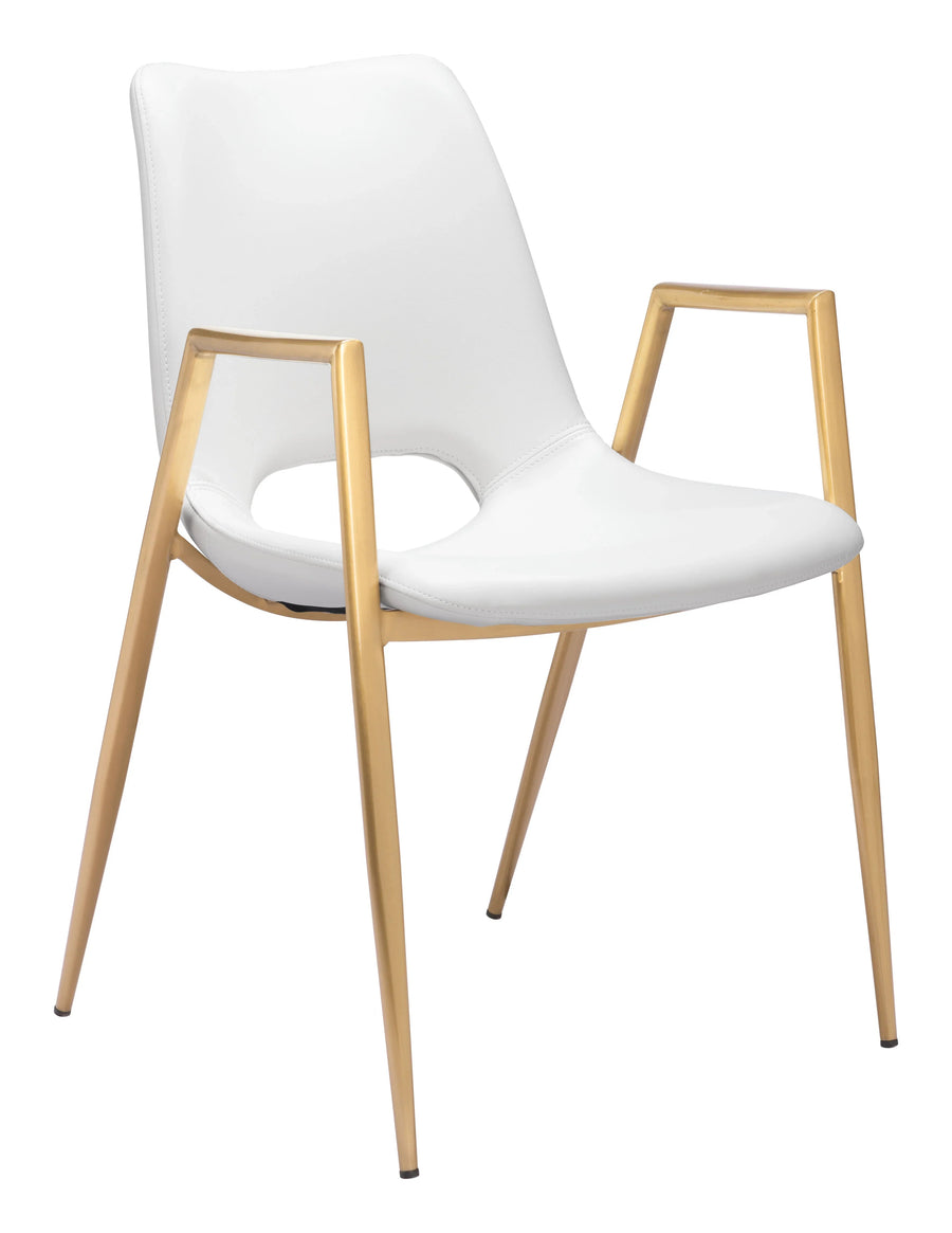SwayLiving Desi Dining Chair (Set of 2) White & Gold DINING CHAIRS