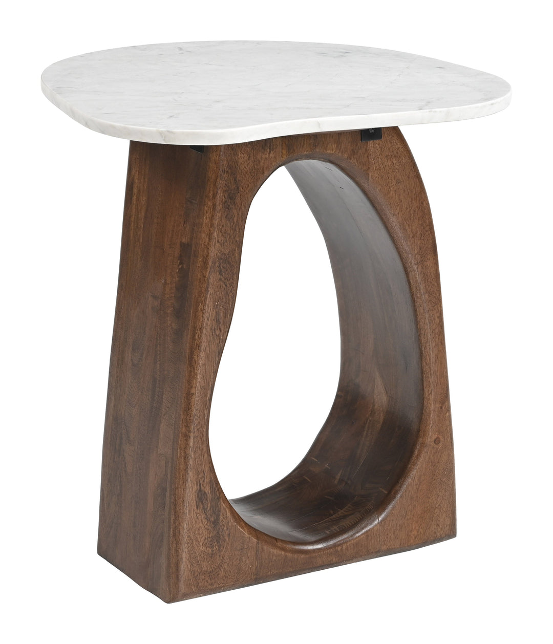 Vara Side Table White & Walnut
