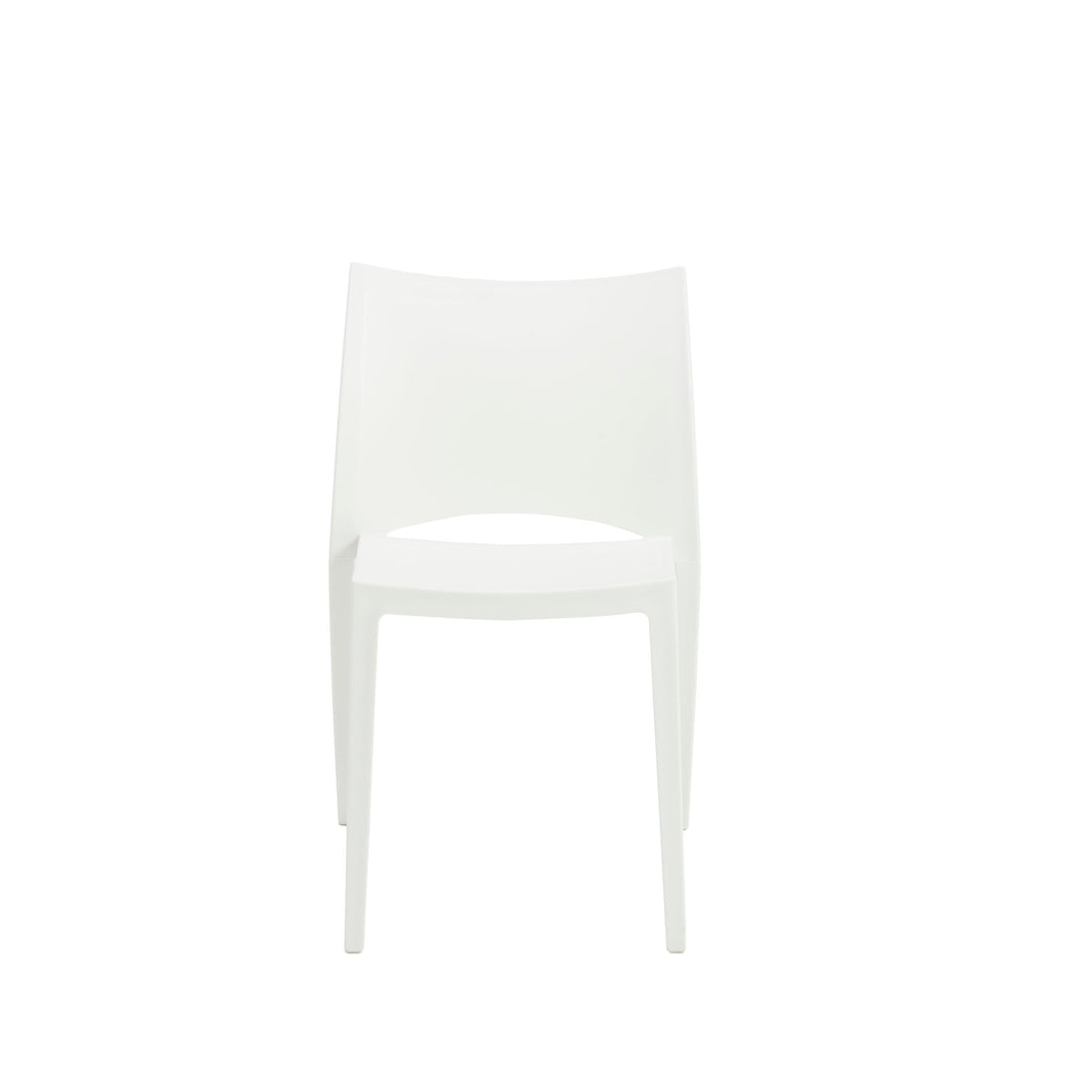 SwayLiving LESLIE STACKING SIDE CHAIR IN WHITE - SET OF 2 DINING CHAIRS