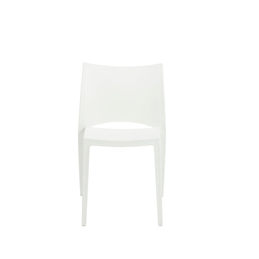 SwayLiving LESLIE STACKING SIDE CHAIR IN WHITE - SET OF 2 DINING CHAIRS