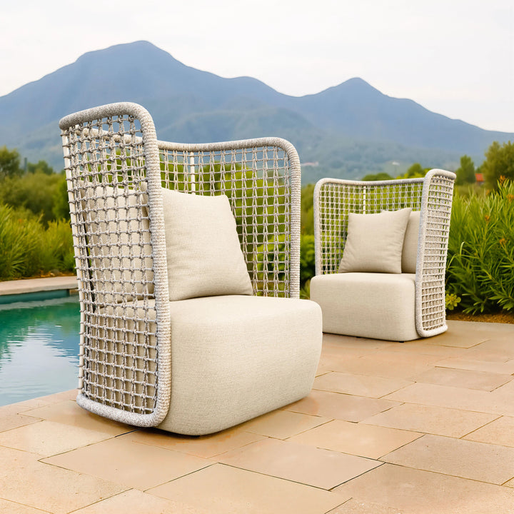 SwayLiving Hudu Accent Chair Beige OUTDOOR CHAISE LOUNGES