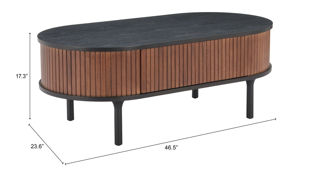SwayLiving Koriana Coffee Table Black & Walnut COFFEE TABLES