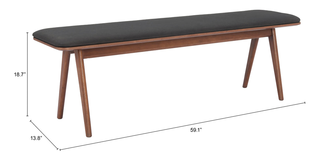 SwayLiving Kazwali Bench Black & Walnut BENCHES