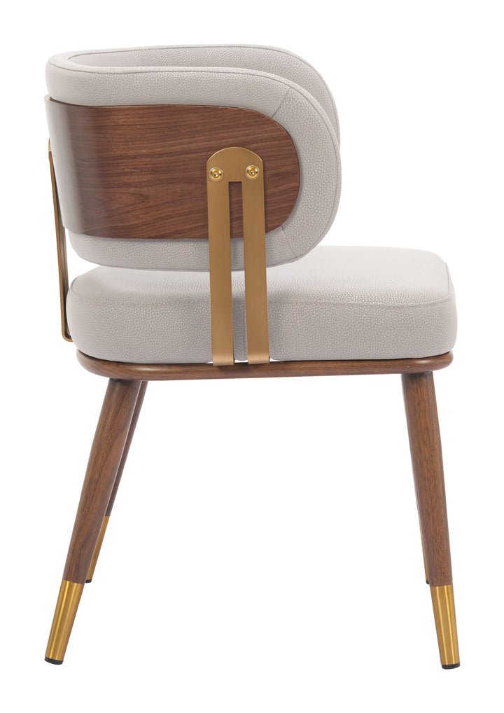 Brew Dining Chair Beige & Walnut