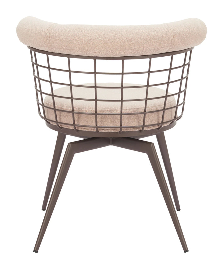 SwayLiving Saku Swivel Dining Chair Beige & Brown - Set of 2 DINING CHAIRS