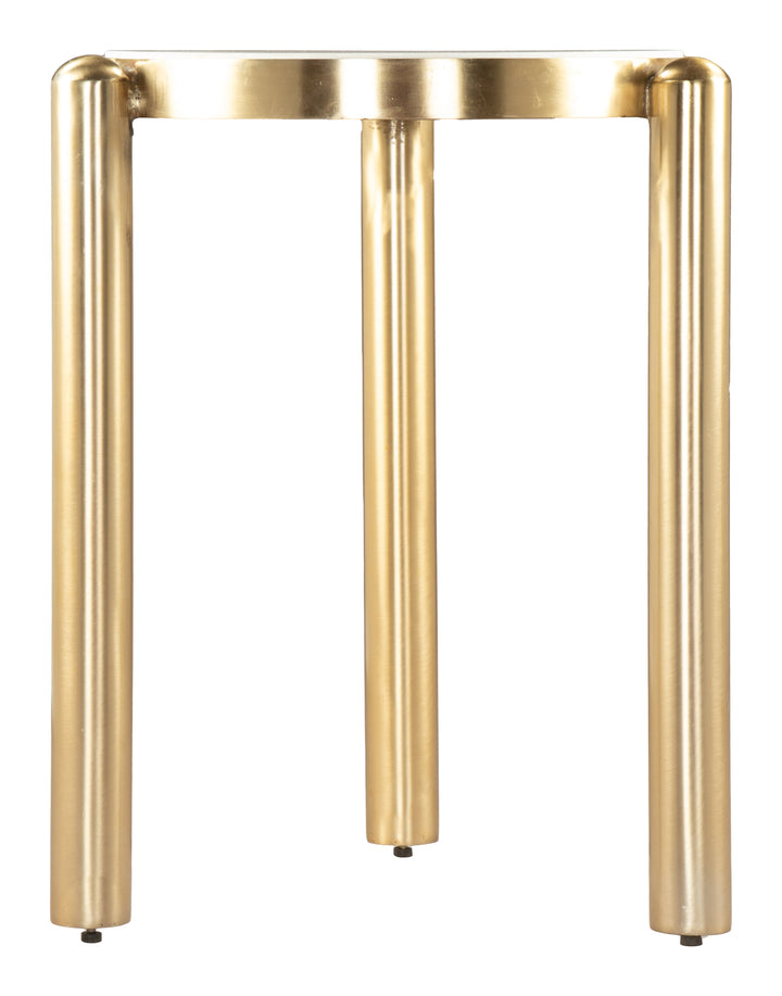 Noan Side Table White & Gold