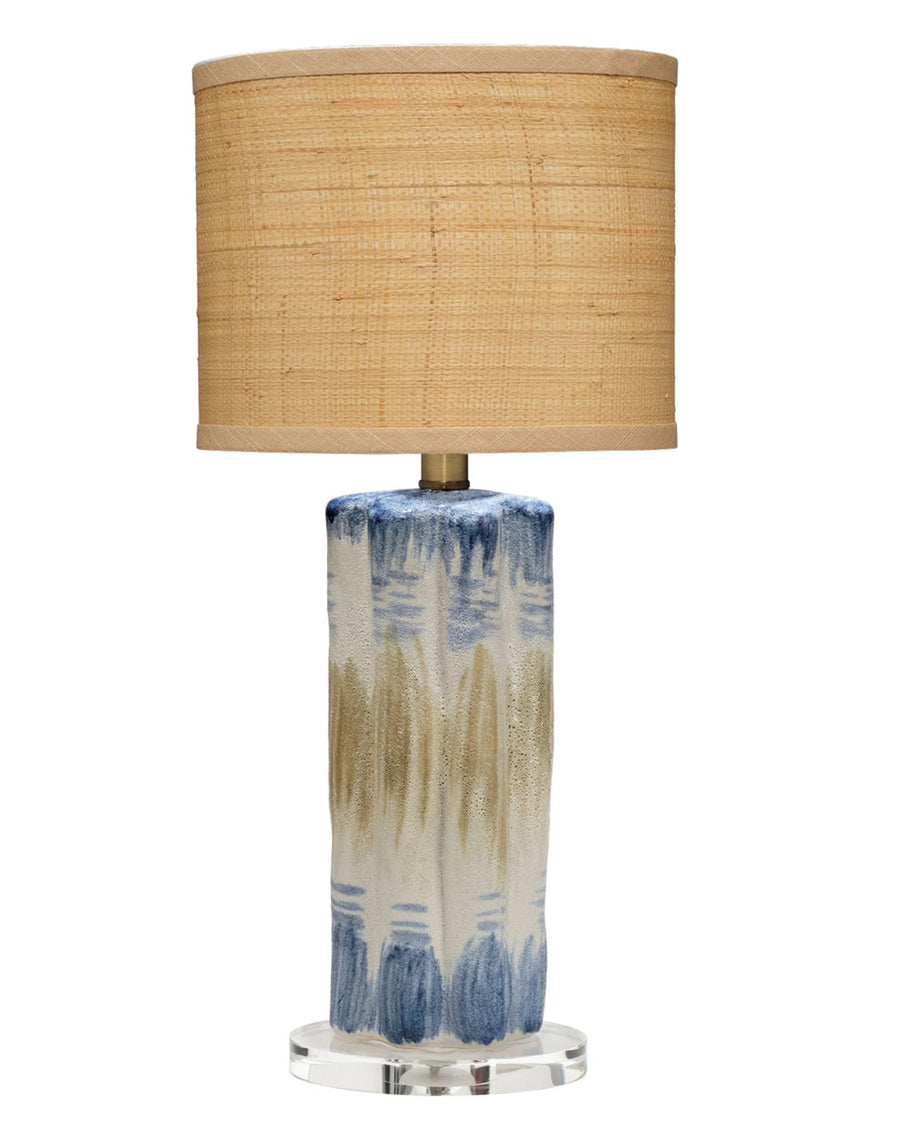 SwayLiving Abstract Ceramic Table Lamp with Raffia Shade TABLE LAMPS
