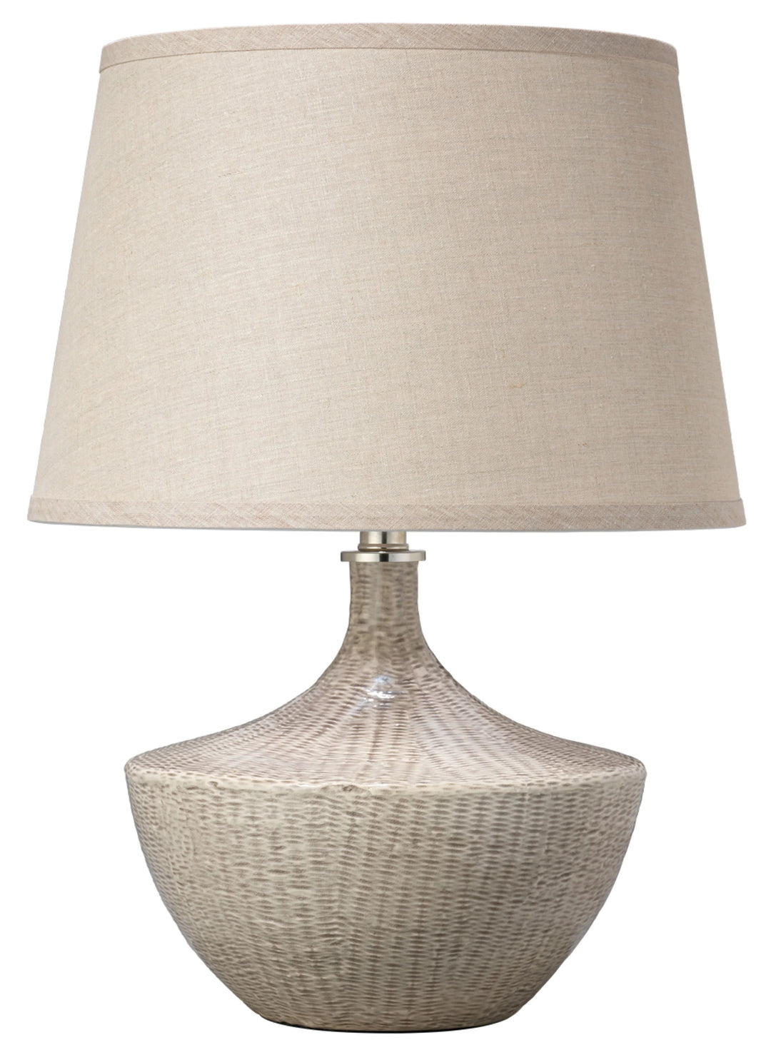 SwayLiving Basketweave Ceramic Table Lamp with Linen Shade TABLE LAMPS