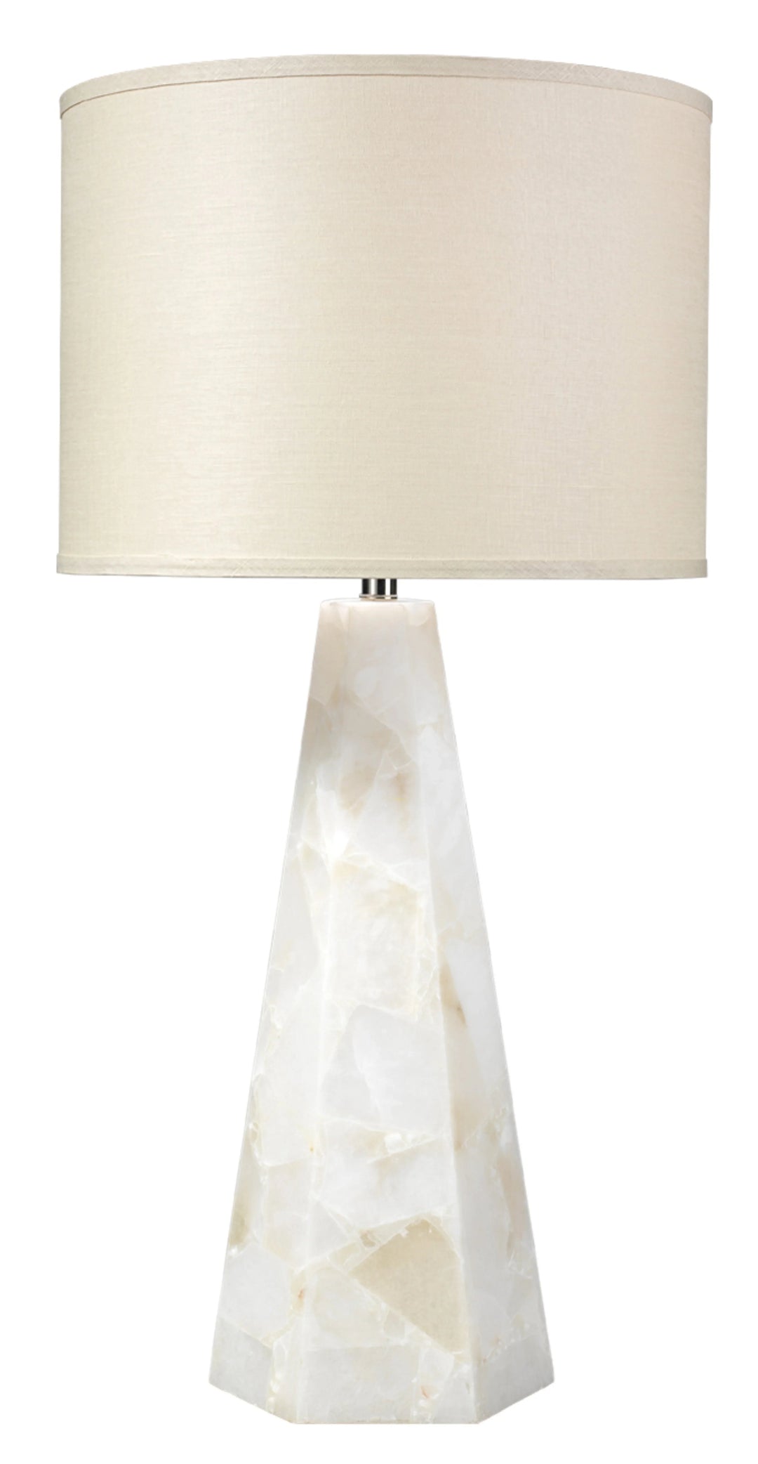SwayLiving Borealix Alabaster Hexagon Table Lamp with Linen Shade TABLE LAMPS
