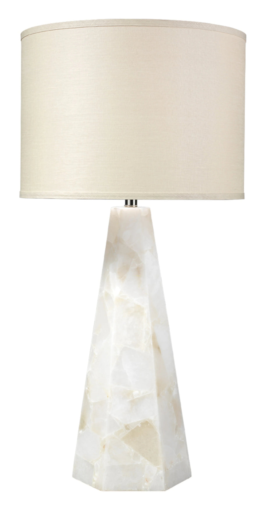 SwayLiving Borealix Alabaster Hexagon Table Lamp with Linen Shade TABLE LAMPS