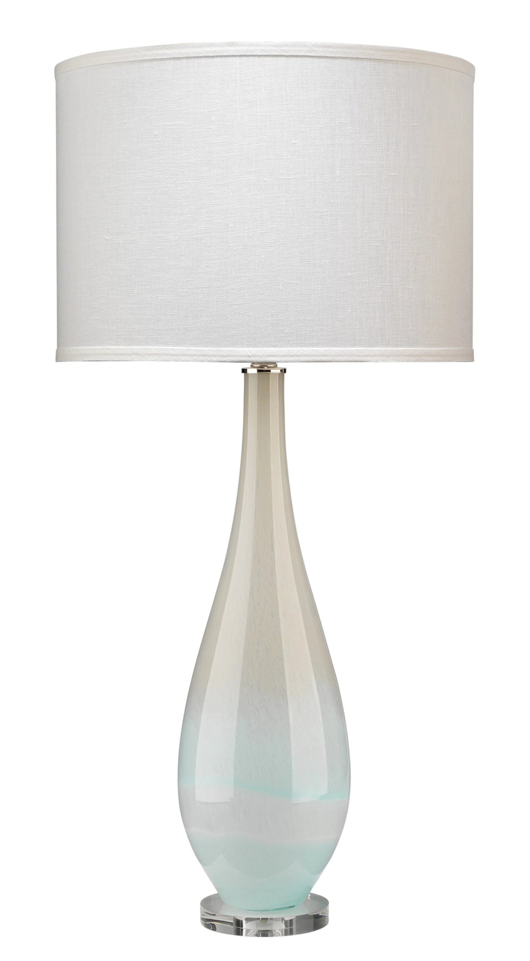 SwayLiving Dewdrop Glass Table Lamp with Linen Shade TABLE LAMPS