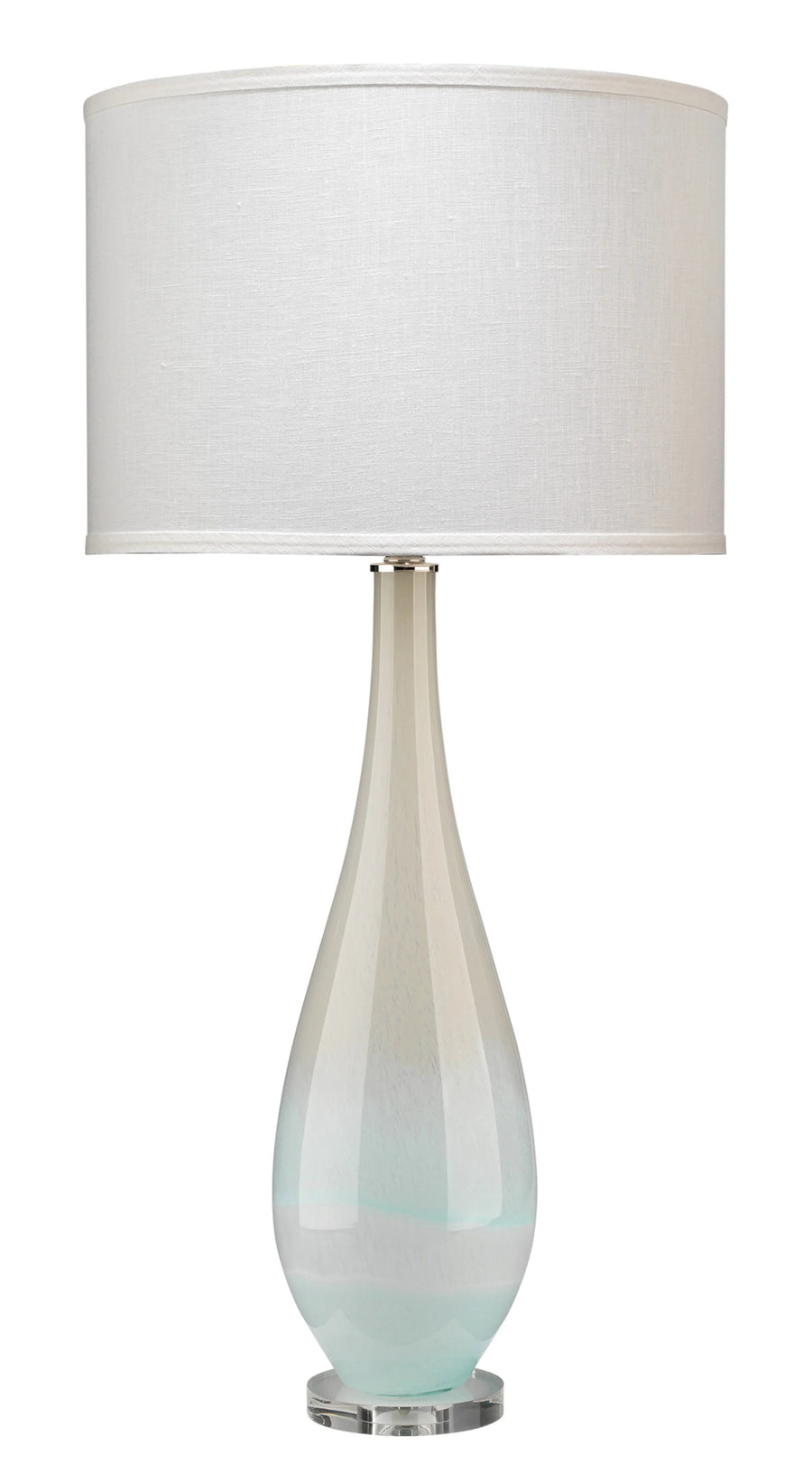 SwayLiving Dewdrop Glass Table Lamp with Linen Shade TABLE LAMPS