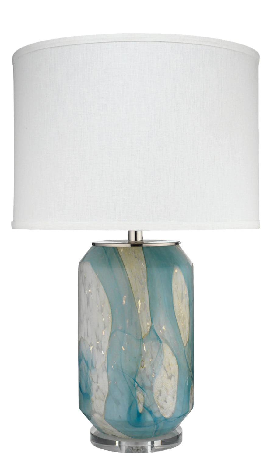 SwayLiving Helen Blown Glass Table Lamp with Linen Shade TABLE LAMPS