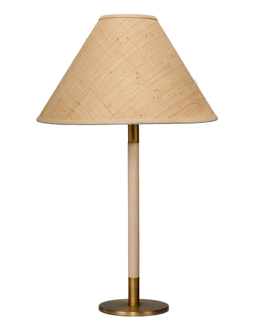 SwayLiving Morgana Wood and Metal Table Lamp with Raffia Shade TABLE LAMPS
