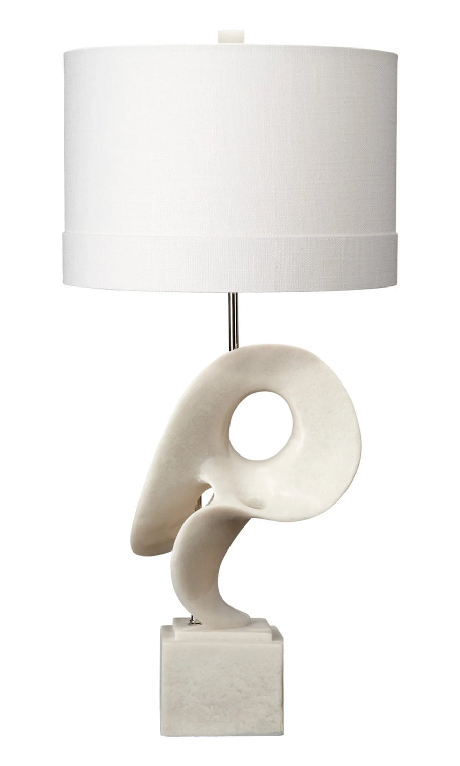 SwayLiving Obscure Table Lamp with Linen Shade, White TABLE LAMPS