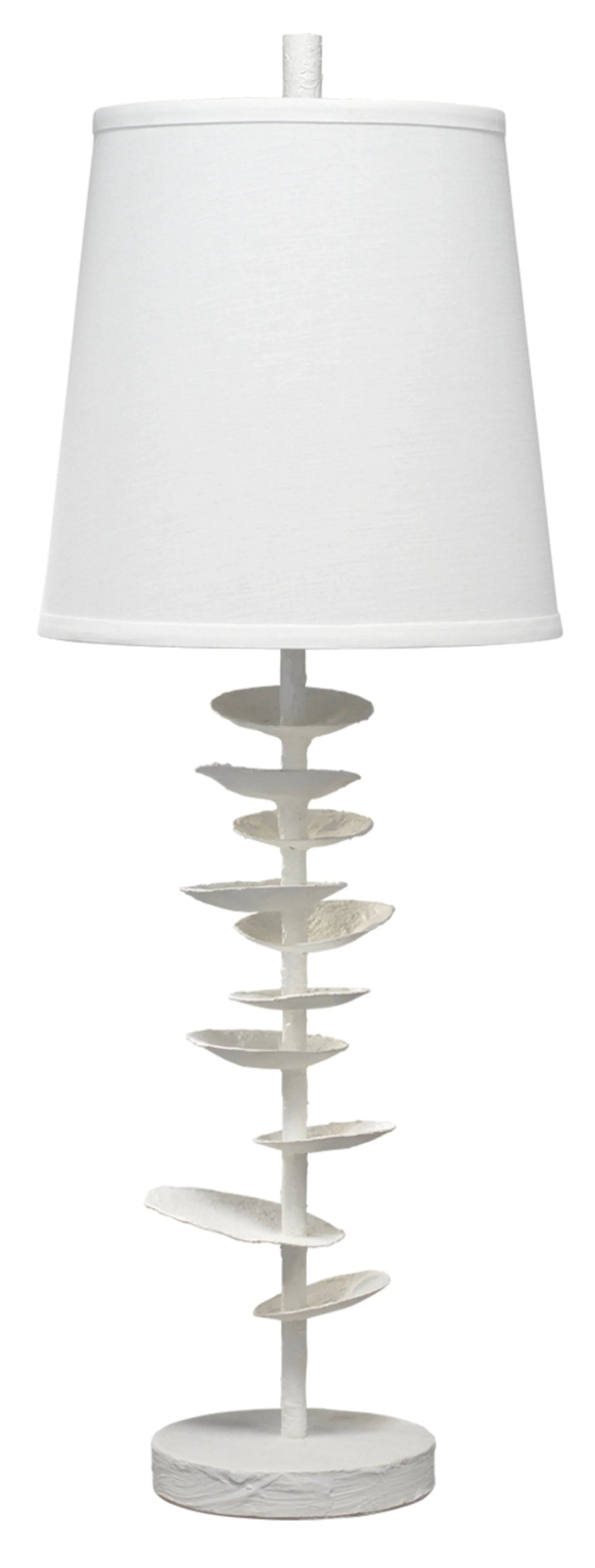 SwayLiving Petals Gesso Table Lamp with Linen Shade TABLE LAMPS