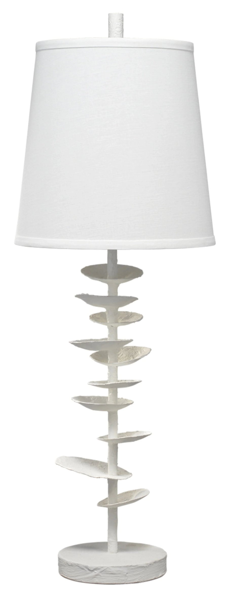 SwayLiving Petals Gesso Table Lamp with Linen Shade TABLE LAMPS