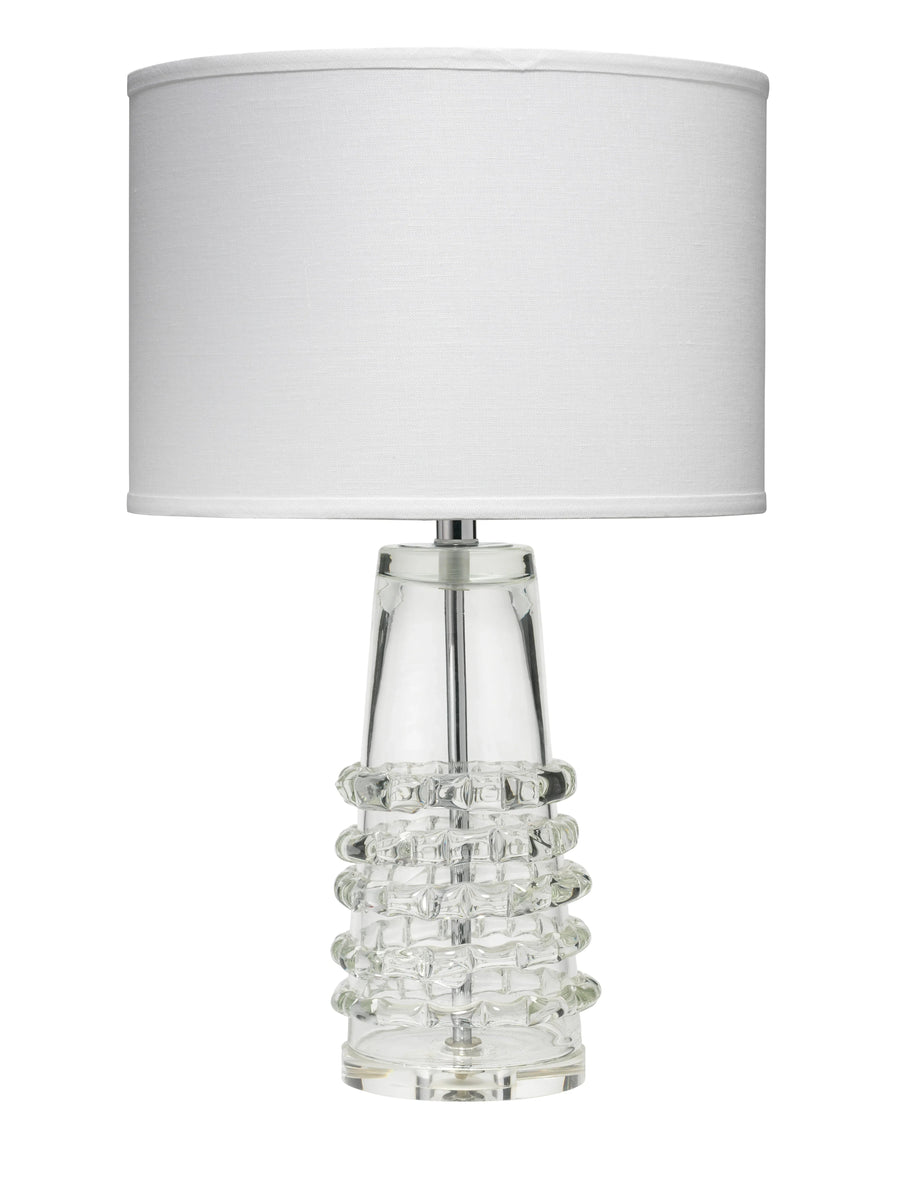 SwayLiving Tall Ribbon Blown-Glass Table Lamp with Linen Shade TABLE LAMPS