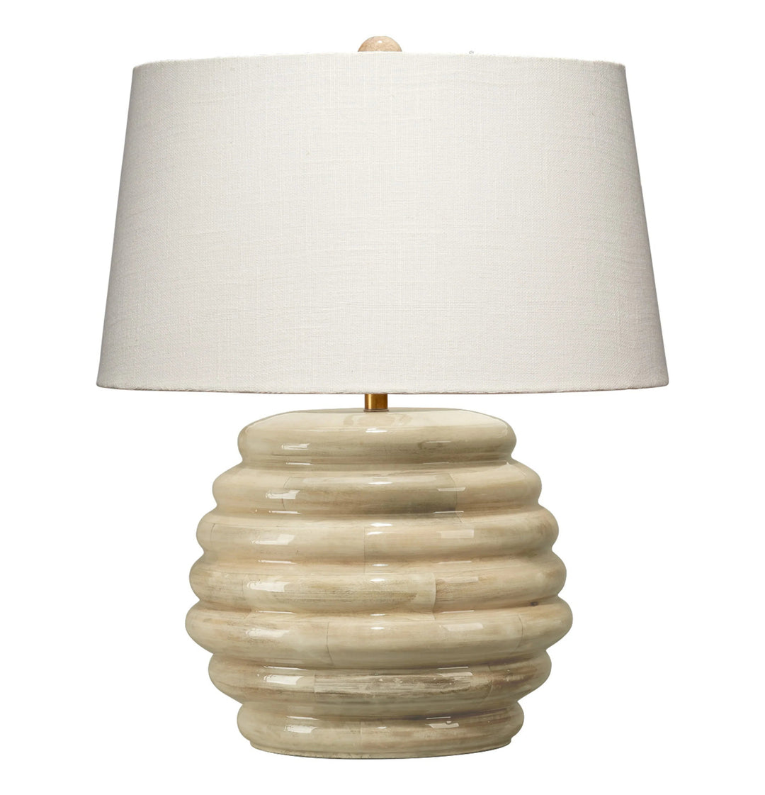 SwayLiving Soroban Mango Wood Table Lamp with Linen Shade TABLE LAMPS
