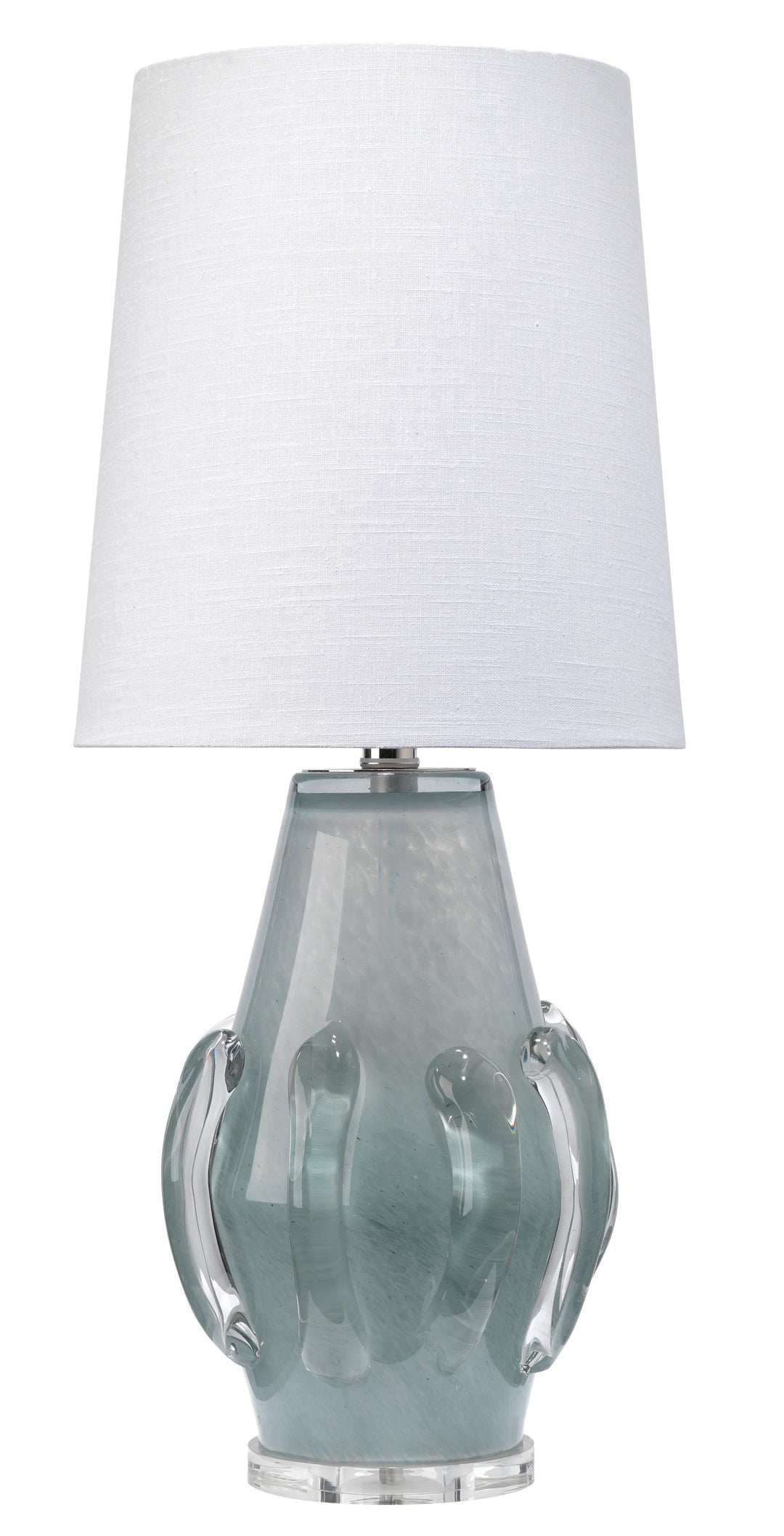 SwayLiving Talon Glass Table Lamp with Linen Shade TABLE LAMPS