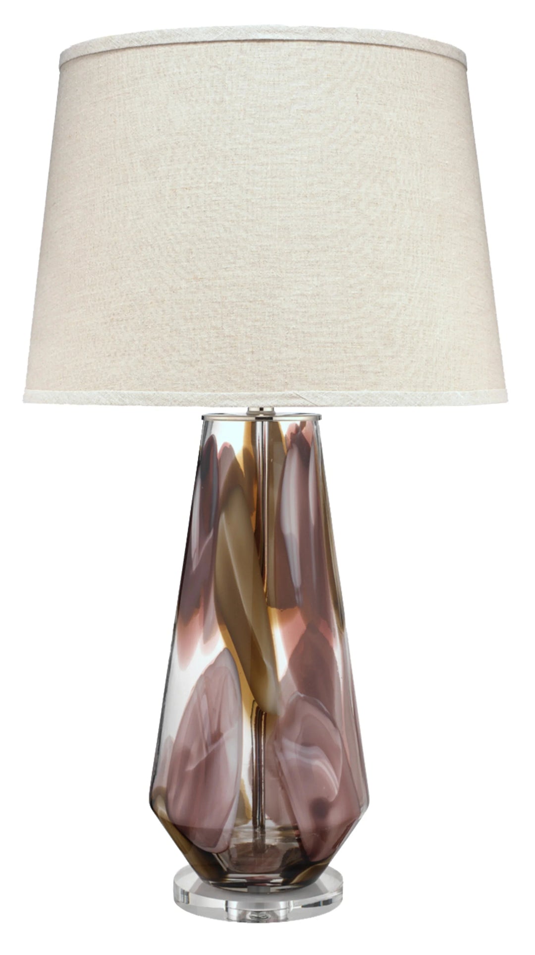 SwayLiving Watercolor Glass Table Lamp with Linen Shade TABLE LAMPS