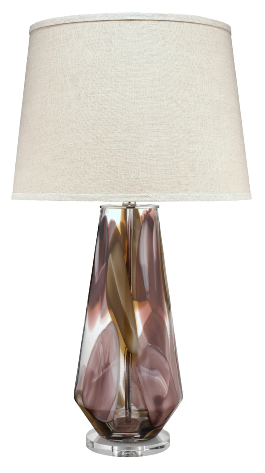 SwayLiving Watercolor Glass Table Lamp with Linen Shade TABLE LAMPS