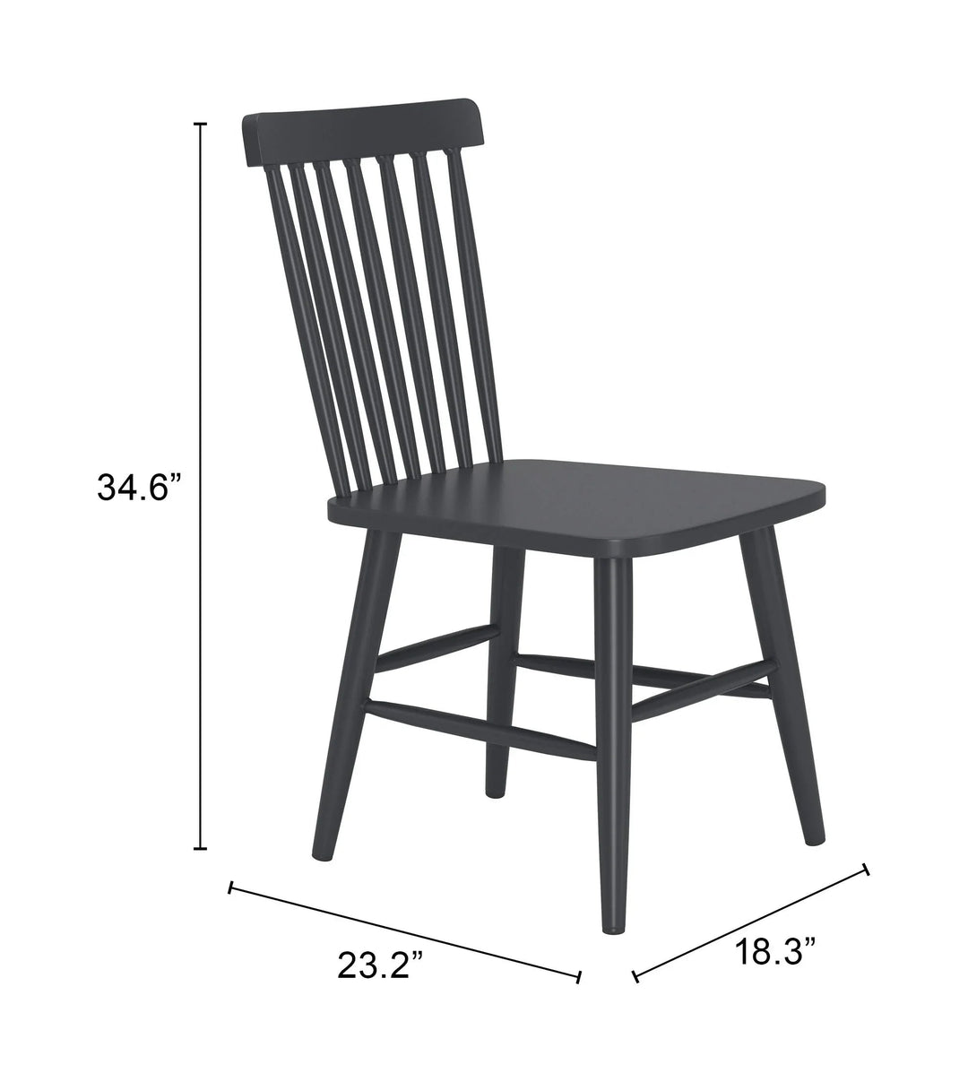 SwayLiving Zeilen Dining Chair (Set of 2) Black DINING CHAIRS