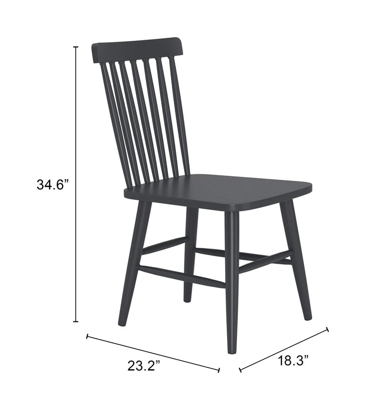 SwayLiving Zeilen Dining Chair (Set of 2) Black DINING CHAIRS