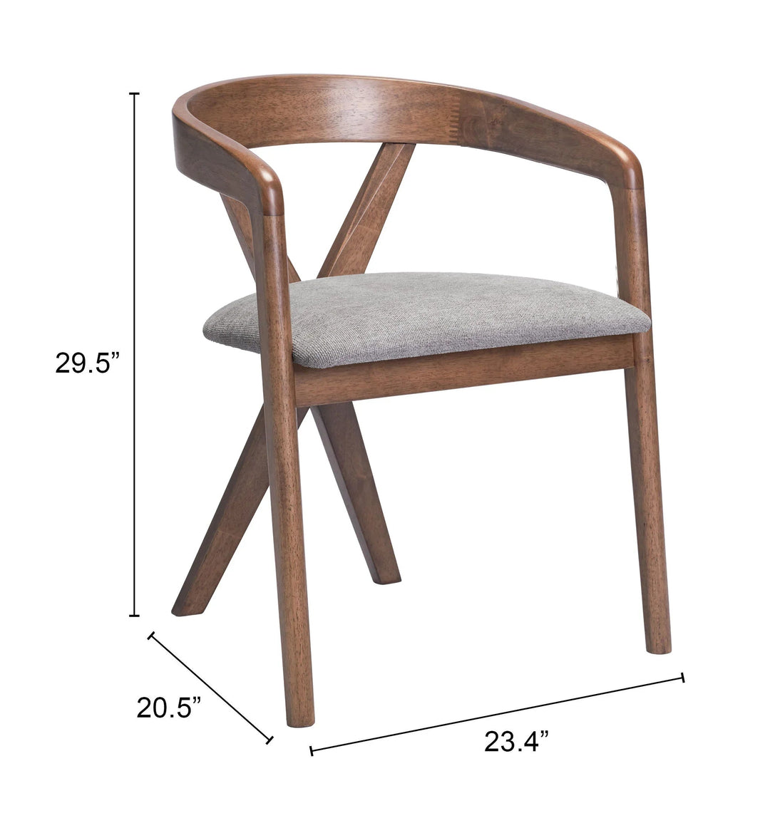 SwayLiving Cairo Dining Chair Dove Gray & Walnut - Set of 2 DINING CHAIRS