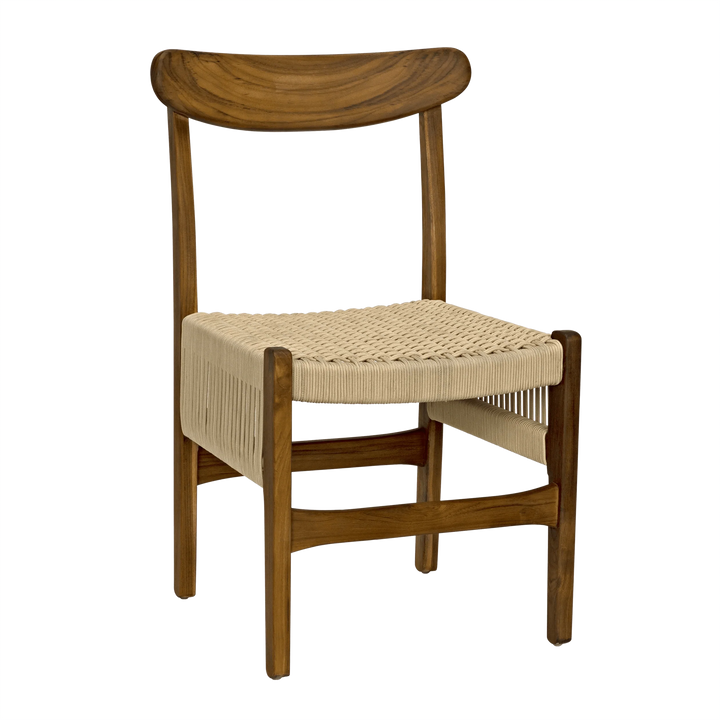 SwayLiving Shagira Chair, Teak with Woven Rope - Set of 2 DINING CHAIRS