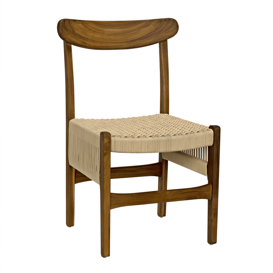 SwayLiving Shagira Chair, Teak with Woven Rope - Set of 2 DINING CHAIRS