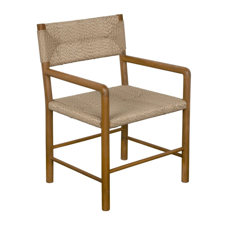 SwayLiving Franco Arm Chair, Teak with Synthetic Woven - Set of 2 DINING CHAIRS
