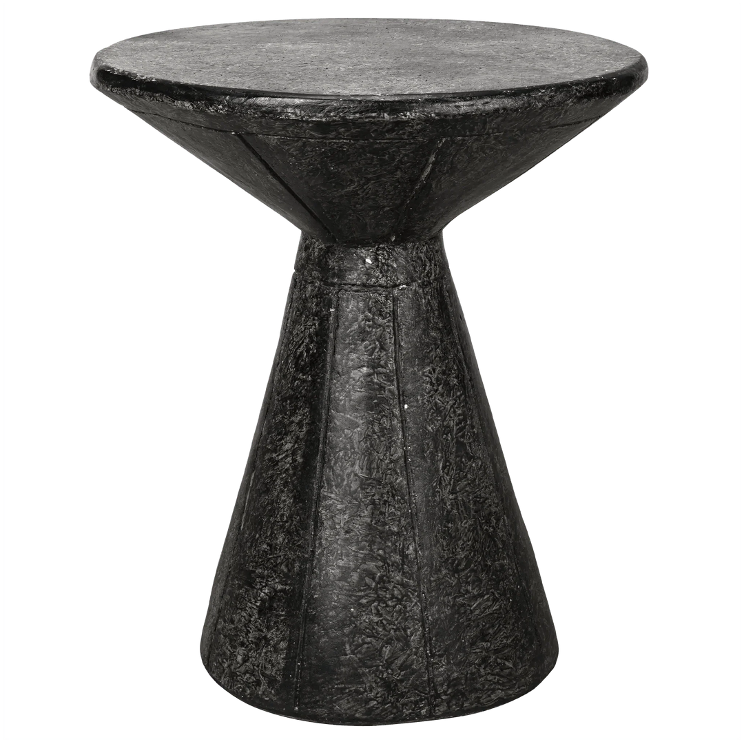 SwayLiving Pedestal Side Table, Black Fiber Cement ACCENT TABLES