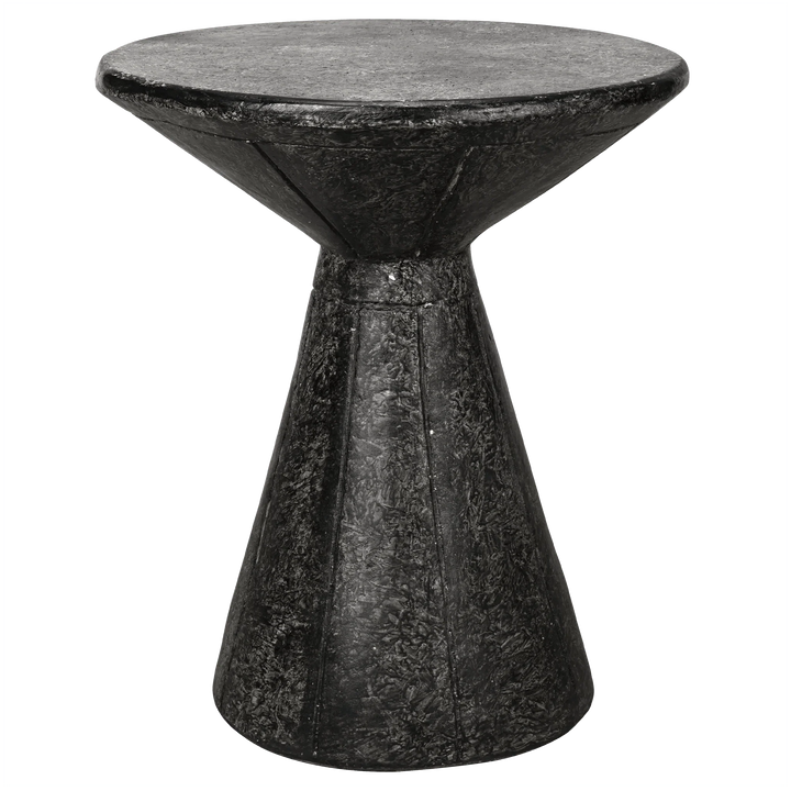 SwayLiving Pedestal Side Table, Black Fiber Cement ACCENT TABLES