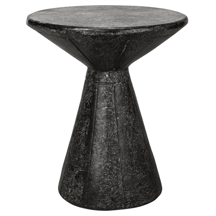 SwayLiving Pedestal Side Table, Black Fiber Cement ACCENT TABLES