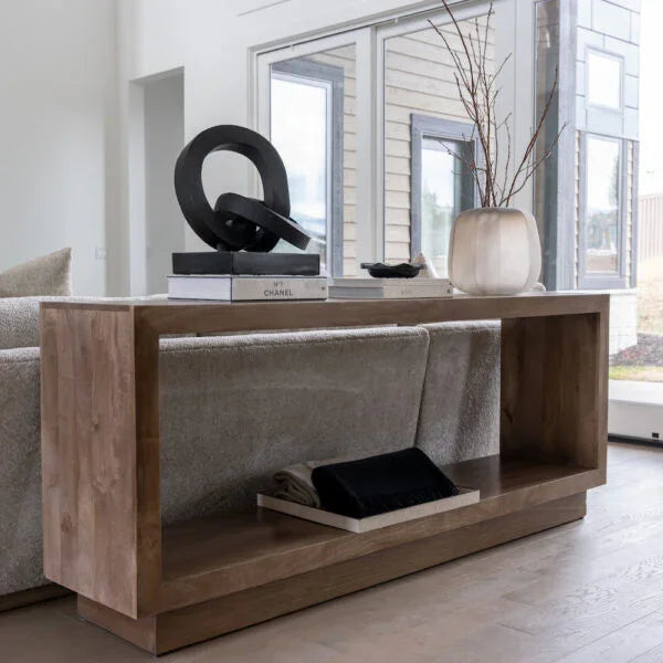 SwayLiving Chicago 84" Light Ash Finish Console Table CONSOLE TABLES