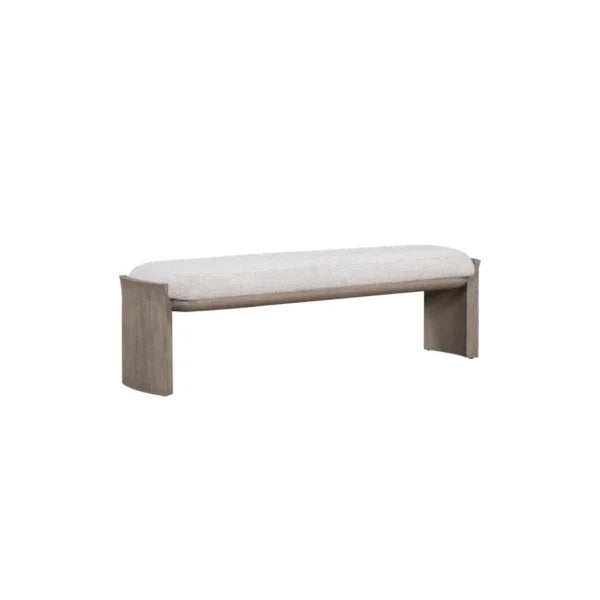 SwayLiving Margot Polyester Upholstered 60.5" White Bench BENCHES