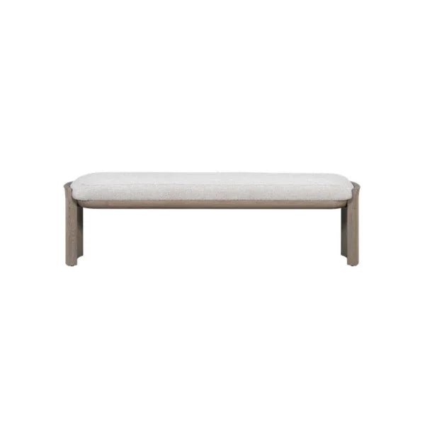 SwayLiving Margot Polyester Upholstered 60.5" White Bench BENCHES