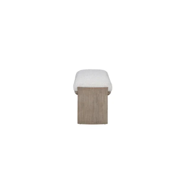 SwayLiving Margot Polyester Upholstered 60.5" White Bench BENCHES