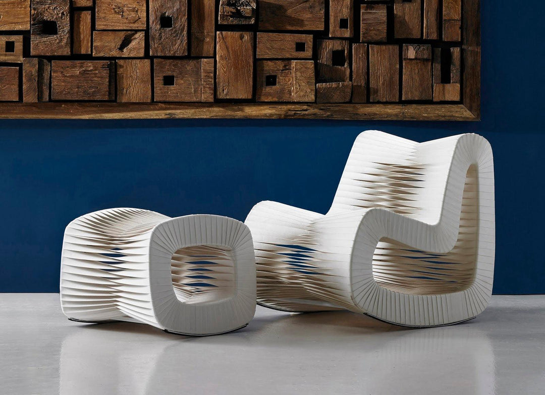 SwayLiving Seat Belt Rocking Chair, White ACCENT + LOUNGE CHAIRS