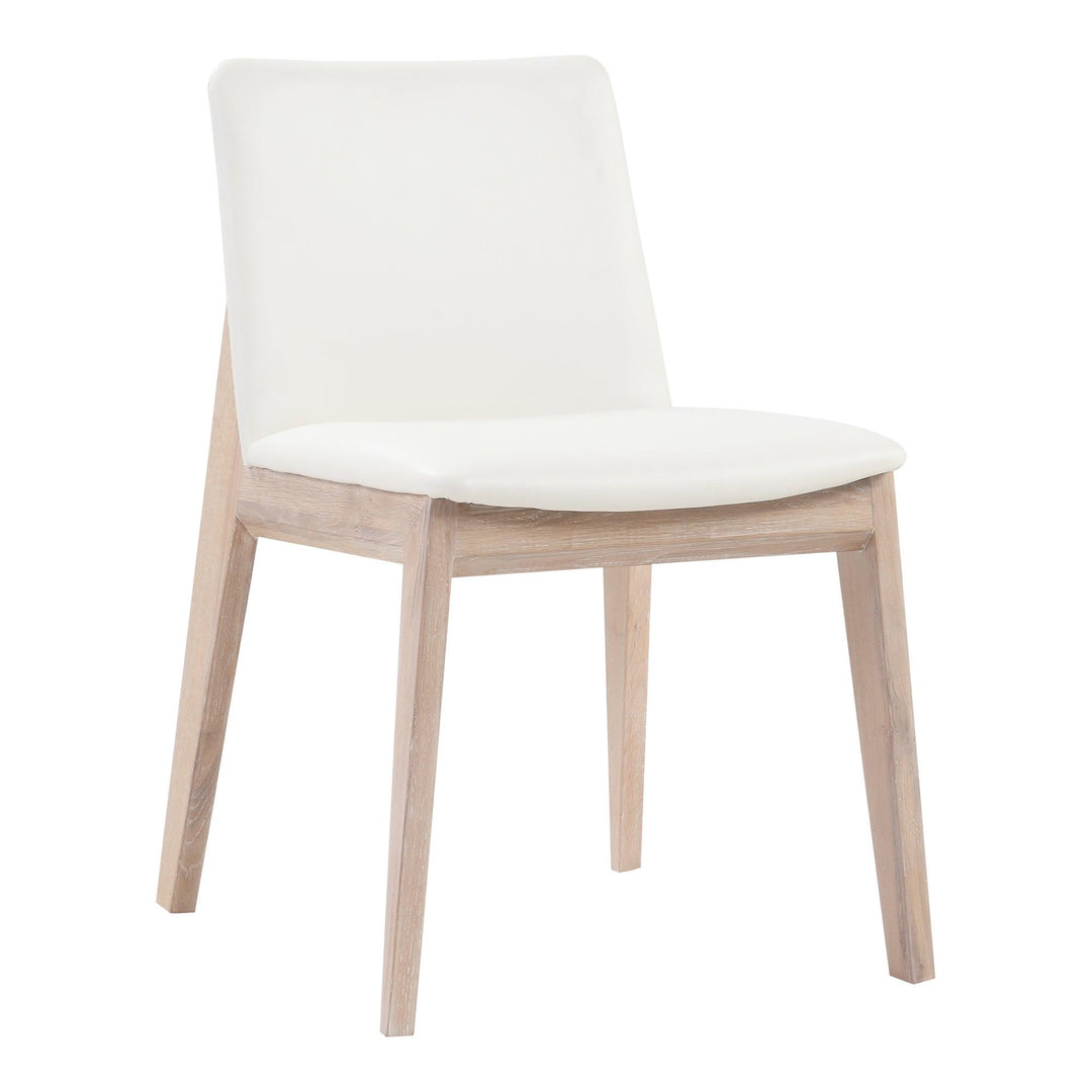 Deco Oak Dining Chair White Pvc - Set Of Two - SwayLiving