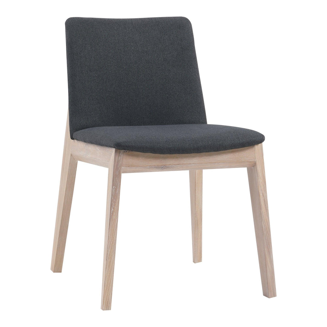 Deco Oak Dining Chair Dark Grey - Set Of Two - SwayLiving