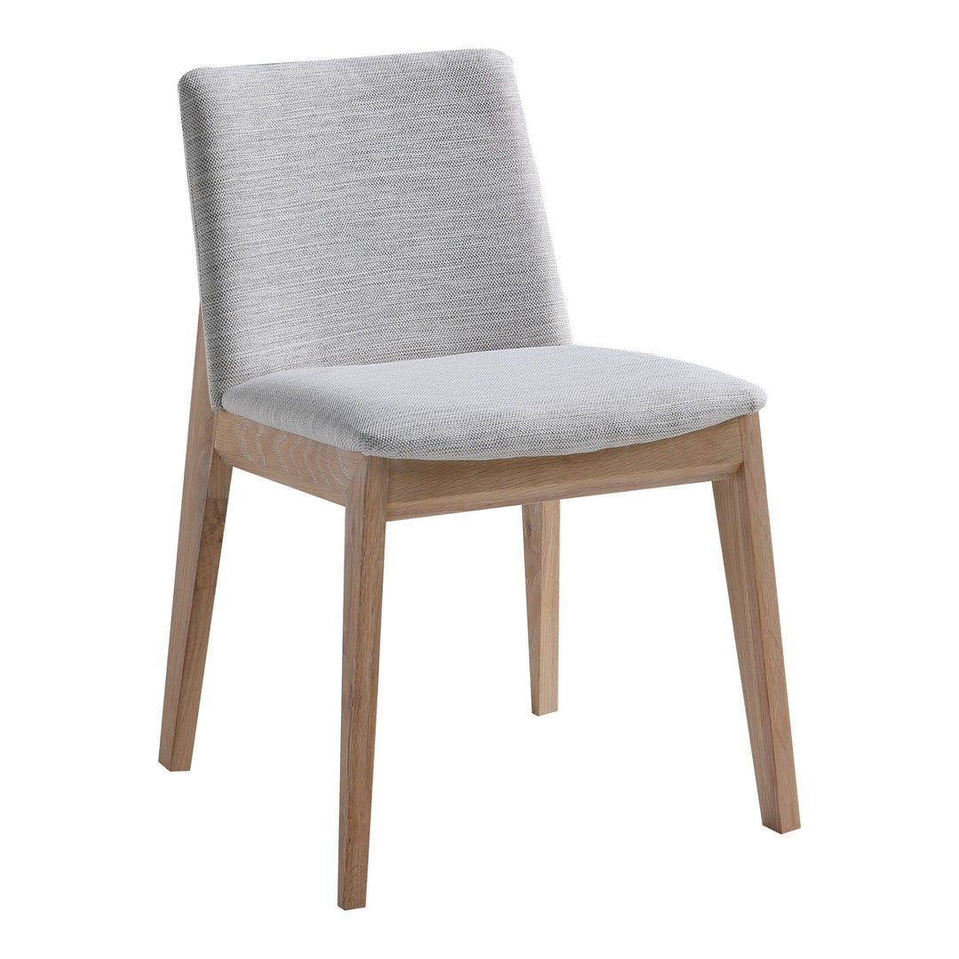 Deco Oak Dining Chair Light Grey - Set Of Two - SwayLiving