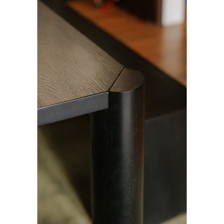 SwayLiving - Post Dining Table Oak Black - BC-1111-02-0 | SwayLiving