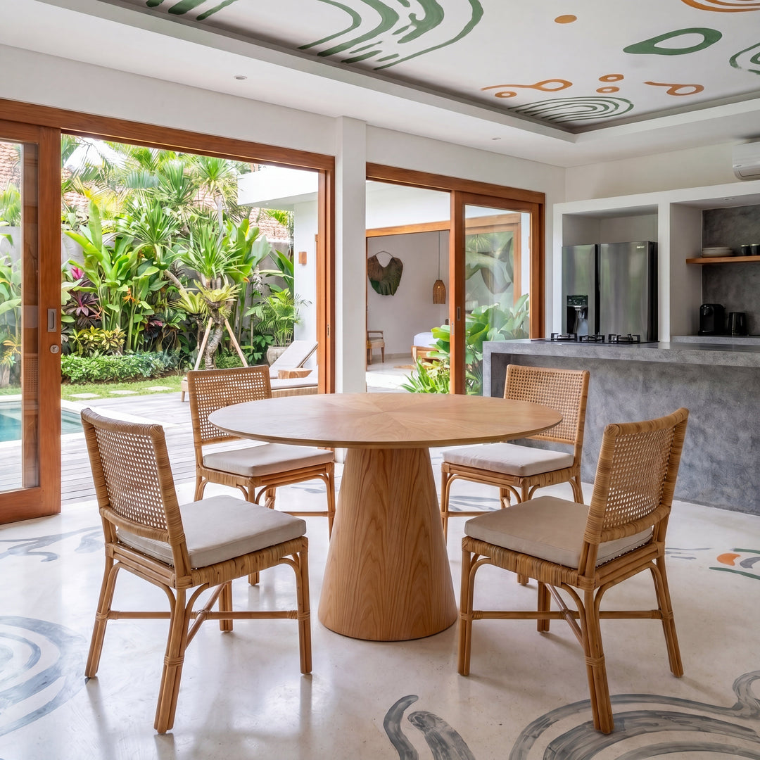 Mona Round Wood Top Dining Table — life_1