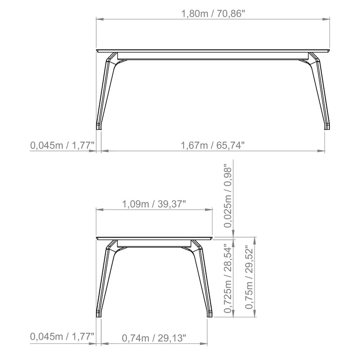 Giane Glass Top Dining Table — line
