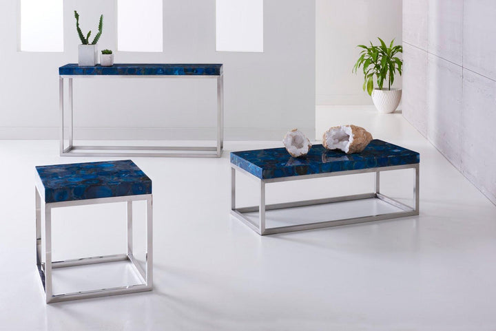 SwayLiving Agate Coffee Table, Stainless Steel Base COFFEE TABLES