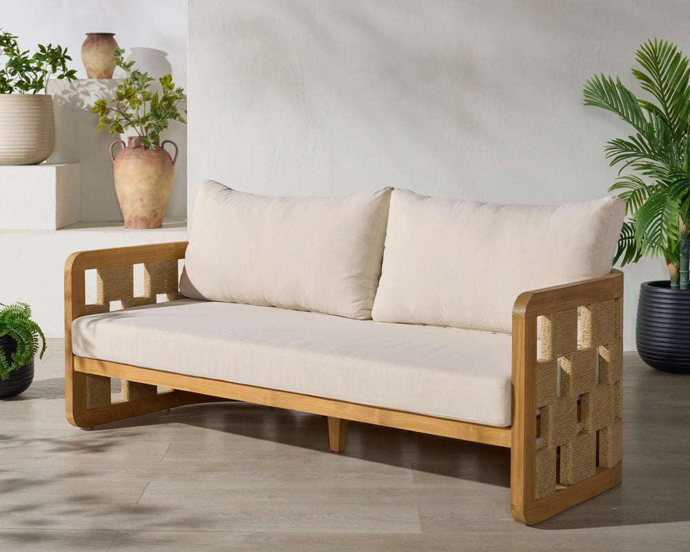 SwayLiving SwayLiving Skipper Teak And Hyacinth Patio Sofa