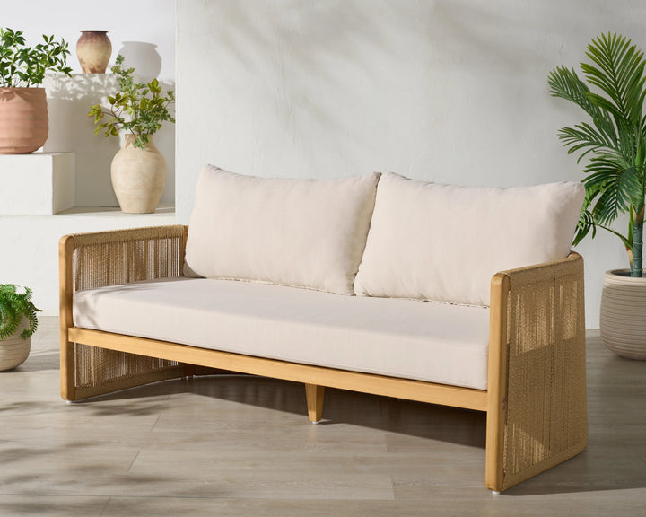 SwayLiving SwayLiving Gale Teak And Hyacinth Patio Sofa